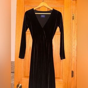 Desir Courture Black Velvet Maxi Dress